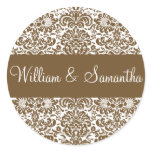 Personalised Damask Envelope Sticker Seal