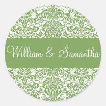 Personalised Damask Envelope Sticker Seal