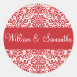 Personalised Damask Envelope Sticker Seal