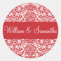 Personalised Damask Envelope Sticker Seal