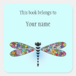 Personalised Dragonfly Sticker Bookplate