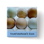 Personalised Egg Farm advertising buttons