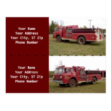 Personalised Fire Engine Bookmarkers Post Card
