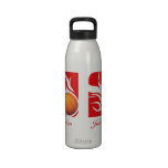 Personalised Flaming Basketball Black and White Reusable Water Bottles