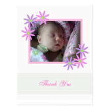 Personalised Floral Thank You Postcard