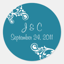 Personalised Flourish Envelope Seal Sticker