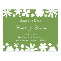 Personalised Flower Power Save the Date Post Card