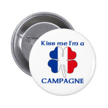Personalised French Kiss Me I'm Campagne Pins