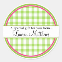 Personalised  Gingham Gift Stickers