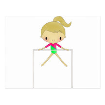 Personalised Girls Gymnastic apparel & accessories Post Card