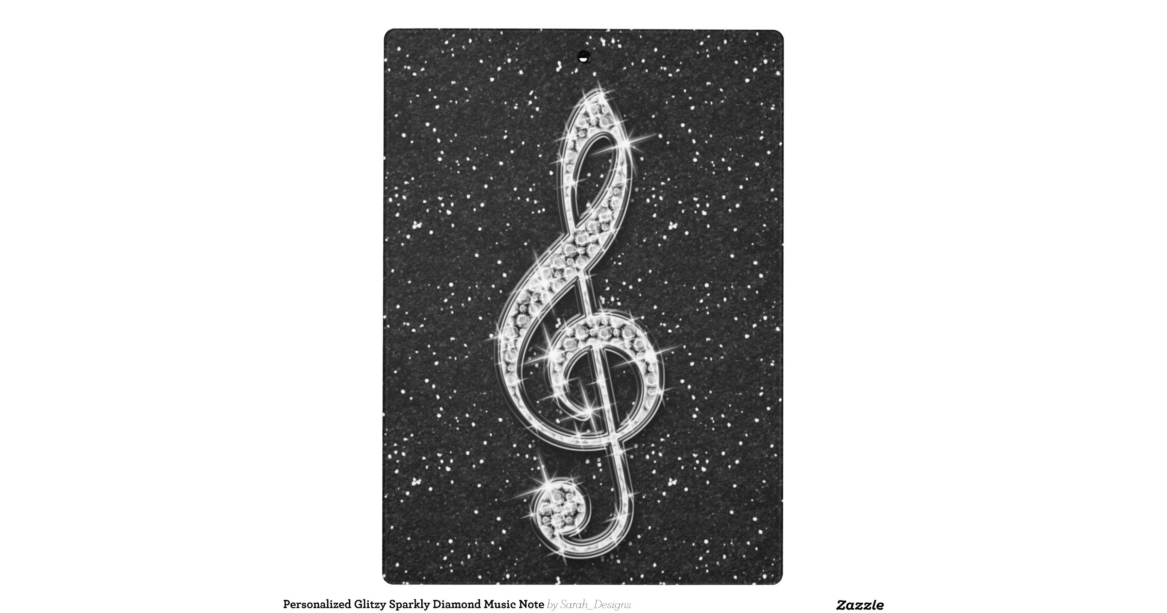 Personalised Glitzy Sparkly Diamond Music Note Clipboards Zazzle