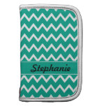 Personalised Green and White Zigzag Pattern Planners