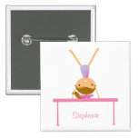 Personalised gymnastics balance beam kids button