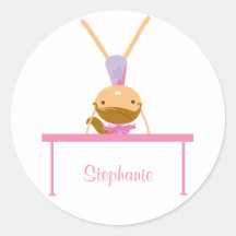 Personalised gymnastics balance beam kids stickers