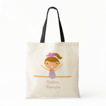 Personalised gymnastics reusable canvas tote bag