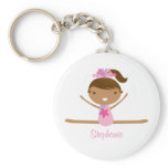 Personalised gymnastics split girls kids keychain