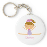 Personalised gymnastics split girls kids keychain