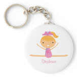 Personalised gymnastics split girls kids keychain