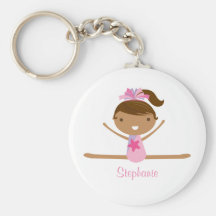 Personalised gymnastics split girls kids keychain