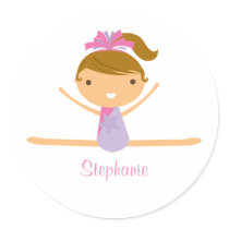 Personalised gymnastics split girl's kids stickers