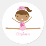 Personalised gymnastics split girl's kids stickers