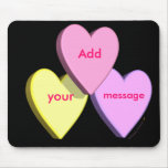 Personalised Heart Candy Mousepad Template (black)