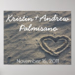 Personalised Heart in the Sand Wedding Gift posters