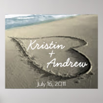 Personalised Hearts in the Sand Wedding Gift