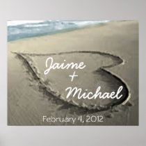 Personalised Hearts in the Sand Wedding Gift