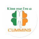 Personalised Irish Kiss Me I'm Cummins stickers