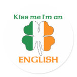 Personalised Irish Kiss Me I'm English stickers