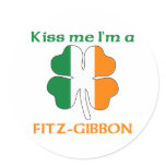 Personalised Irish Kiss Me I'm Fitz-Gibbon stickers