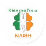 Personalised Irish Kiss Me I'm Naish stickers