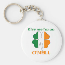 Personalised Irish Kiss Me I'm O'Neill Keychain