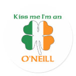 Personalised Irish Kiss Me I'm O'Neill stickers