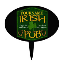 Personalised Irish Pub Sign Cake Toppers