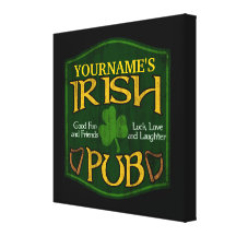Personalised Irish Pub Sign Stretched Canvas Prints