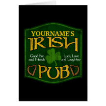 Personalised Irish Pub Sign Card