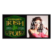 Personalised Irish Pub Sign Custom Photo Card