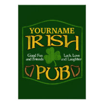 Personalised Irish Pub Sign Personalized Invitation