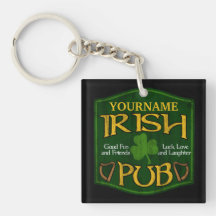 Personalised Irish Pub Sign Keychains