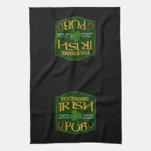 Personalised Irish Pub Sign Kitchen Towel