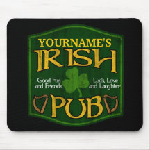 Personalised Irish Pub Sign Mousemat