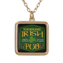 Personalised Irish Pub Sign Personalized Necklace