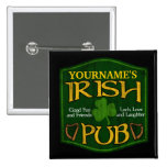 Personalised Irish Pub Sign Pinback Buttons