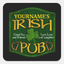 Personalised Irish Pub Sign Stickers
