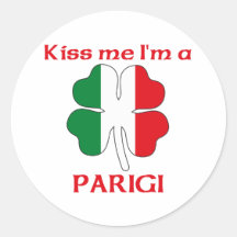 Personalised Italian Kiss Me I'm Parigi Sticker
