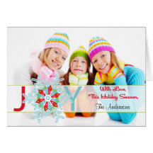 Personalised JOY Holiday Christmas Photo Card
