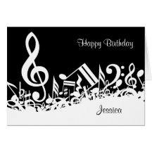 Personalised Jumbled Musical Notes Card
