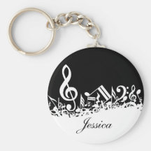 Personalised Jumbled Musical Notes Keychain